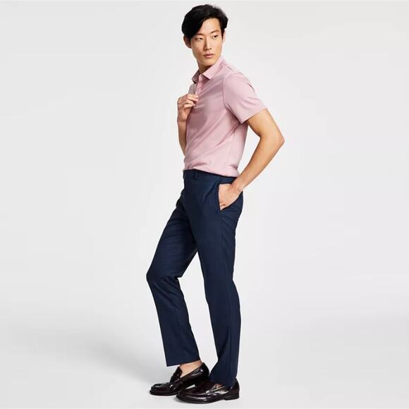 Calvin Klein Men's Navy Slim-Fit Performance Modern Dress Pants Size 38W 30L - Picture 3 of 5